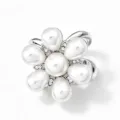Elegante anello per foulard di perle da donna, clip di lusso versatile per scialli. - Argento