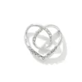 Fibbia per sciarpa cuore di cristallo strass clip angolo abbigliamento moda spilla vita - Stile con Strass a Cuore / Argento