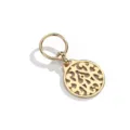 Gold round hollow metal scarf buckle and chic bag pendant, minimalist fashion accessory. - Filigree Pattern / Gold