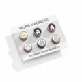 Hijab magneten 6-delige set magnetische spelden voor sjaals en doeken, koepel. - 6 Stuks/Verpakking / Meerkleurig