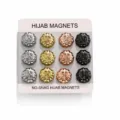 Magneti hijab set forti spilli magnetici spilli di fiori decorativi per scialle 12 pz - Finitura lucida / 12 Pezzi