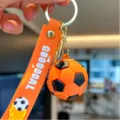 Μπρελόκ ποδοσφαίρου από PVC με 3D μπάλα, ιδανικό αθλητικό σουβενίρ για τσάντες ή αυτοκίνητα. - Μεγάλη Μπάλα Ποδοσφαίρου / 3.50 cm / Πορτοκαλί