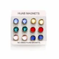Spille per hijab magnetiche con strass colorati, clip per sciarpa senza danni per donna. - 12 Pezzi / Set di Esposizione 3 (3 Pezzi)