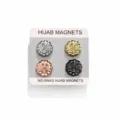 Calamite hijab 4 pz set metallo floreale spilli magnetici decorativi per sciarpa donna - Finitura lucida / 4 Pezzi/Confezione