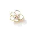 Elegante copertura bottone fiore perla, bordo oro smalto bianco decorativo per camicia. - Piccolo Petalo Smaltato Bianco