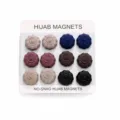 Set di magneti per hijab, spilli magnetici a forma di fiore, forte tenuta per sciarpe. - Finitura opaca / 12 Pezzi
