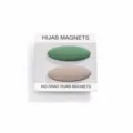 Magneti opachi ovali per hijab, spille magnetiche antistrappo per sciarpe e foulard. - Verde menta + Grigio tè al latte