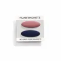 Calamite per hijab spilla magnetica accessori foulard senza intoppi spilla metallo 2pz - Rosa pasta di fagioli + Blu navy
