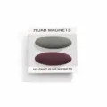 Pratico set di calamite per hijab, clip magnetiche anti-strappo per foulard e sciarpe. - Verde grigio + Rosso vino