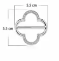 Crystal clover scarf ring silver t-shirt hem tie clip stylish clothing waist tightener - Large (5.5cm) / Silver
