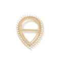 Fibbia per sciarpa di perle a goccia dorata per t-shirt elegante e clip per scialle. - Perla a Goccia / Oro