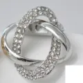 Clip per angoli di abiti in lega di strass galvanizzata, fibbia per sciarpa e spilla. - DSJK0143 Oro bianco