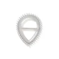 Elegante clip per sciarpa goccia metallo perla angolo t-shirt accessorio multifunzione - Perla a Goccia / Argento