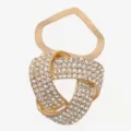 Fibbia per sciarpa in strass dorati e clip per angolo di vestiti con design a cuore elegante. - DSJK0049 Oro