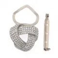 Strass cristallo sciarpa clip abbigliamento angolo fibbia spilla spilla lega metallica accessorio. - DSJK0049 Oro bianco