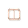 Fibbia per sciarpa quadrata oro rosa, clip nodo t-shirt perla strass, accessorio scialle versatile. - Fibbia Quadrata Minimalista / Oro rosa