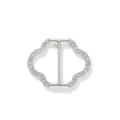 Fibbia sciarpa strass clip nodo angolo t-shirt cristallo accessorio metallo argento versatile - Quadrifoglio / Argento