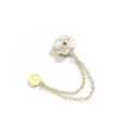 Gold chain clip with white camellia flower and magnetic buckle for adjusting pants length easily. - 487# White