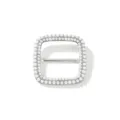 Fibbia per Sciarpa Perla Quadrata T-Shirt Nodo Clip Elegante Abbigliamento Spilla - Quadrato Arrotondato Doppio Perla / Argento