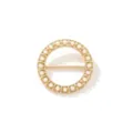 Fibbia per sciarpa rotonda perla oro versatile clip nodo t-shirt accessorio abbigliamento. - Anello Semplice Perla / Oro