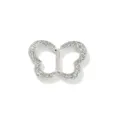 Anello sciarpa farfalla strass argento fibbia per nodo angolo t-shirt moda - Farfalla / Argento