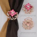 Fermaglio per sciarpa in cristallo oro rosa spilla strass elegante accessorio moda - Colore 007
