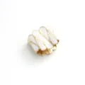 Hebilla de anillo para bufanda geométrica esmaltada blanca dorada, accesorio elegante para chal. - Blanco