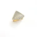 Rhinestone triangle scarf ring gold tone crystal silk scarf buckle decorative accessory - Gold