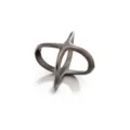 X-shaped metal scarf buckle sleek minimalist fashion hijab ring accessory for daily wear - 17mm / Matte Gun Black