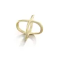 Gold X-Shape Scarf Ring Minimalist Chic Silk Scarf Buckle Fashion Waist Accessory - 17mm / Matte Gold