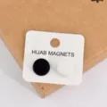 2 pz spille hijab magnetiche tonde metallo opaco calamite hijab nero bianco accessorio moda - N. 2 (Confezione da 2)