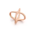 Rose gold X-shaped geometric silk scarf buckle minimalist fashion clothing waist ring accessory. - 17mm / Matte Rose Gold