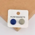 2pack round magnetic hijab pins matte metal hijab magnets anti slip scarf accessories blue - No. 5 (Set of 2)