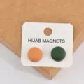 Matte round hijab magnets 2 pack, secure scarf pins, seamless metal magnetic clips for women. - No. 6 (Set of 2)