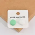 2pcs round hijab magnets set, matte metal finish magnetic pins for Muslim scarf secure wear. - No. 7 (Set of 2)