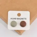 Hijab magnets matte round magnetic pins for women Muslim scarf accessories 2pcs set - No. 8 (Set of 2)