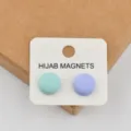 Round magnetic hijab pins set matte metal minimalist secure fastener for daily wear 2pcs - No. 11 (Set of 2)