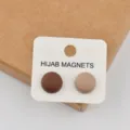 Matte round hijab magnets 2-pack, brown and taupe seamless metal magnetic pins for women. - No. 12 (Set of 2)
