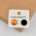 2-pack round hijab magnets, matte metal seamless anti-slip magnetic pins for women. - No. 13 (Set of 2)