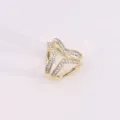 Anello per foulard triplo in strass dorato, elegante fibbia geometrica per sciarpa. - Stile 1 / Oro