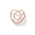 Fibbia per sciarpa a cuore in strass oro rosa, elegante accessorio per abbigliamento. - Stile con Strass a Cuore / Oro rosa