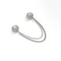 Spilla magnetica per hijab argento con doppia catena e design a spirale con strass brillanti - Catena d'Argento
