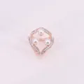 Rose gold rhinestone three-ring silk scarf buckle elegant variant fashion accessory. - Style 2 / Rose Gold