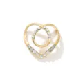 Fibbia per sciarpa a doppio cuore in strass dorato clip per angolo di vestiti moda - Stile con Strass a Cuore / Oro