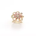 Anello sciarpa fiore cristallo dorato fibbia cappotto, accessorio strass elegante donna. - Rosa