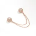 Spilla clip per sciarpa strass magnetica oro rosa, accessorio gioiello hijab catena - Stile catena oro rosa
