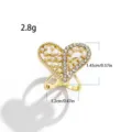 Gold heart scarf buckle with faux pearls and sparkling rhinestones, stylish knot. - 520# Gold