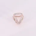 Rose gold triple ring crystal scarf buckle versatile elegant headscarf accessory daily wear - Style 3 / Rose Gold