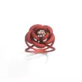 Clip per sciarpa camelia rossa 3D con strass scintillanti, elegante accessorio per cappotto di lusso. - rosso Cina