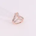 Rose gold tone multi-ring rhinestone silk scarf buckle elegant fashion headwear accessory - Style 1 / Rose Gold